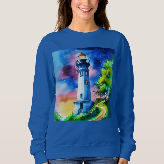 Moletom Lighthouse Under a Starry Sky (Frente)