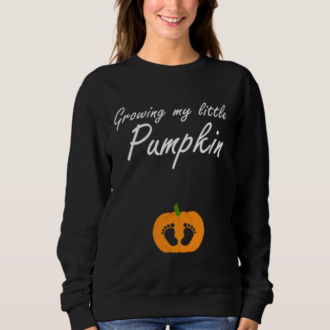 Moletom Lil Pumpkin Halloween Pregnancy Announcement women (Frente)