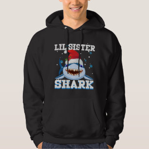 Moletom Lil Sister Shark Santa Hat Natal