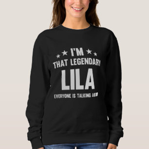 Moletom Lila Personal, primeiro nome, sou tão lendária Eng