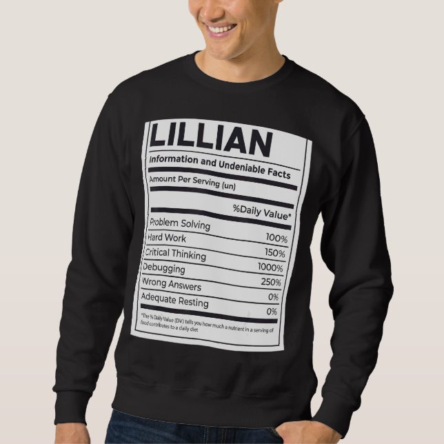 Moletom Lillian Nutrition Information Problem Solving Duro (Frente)
