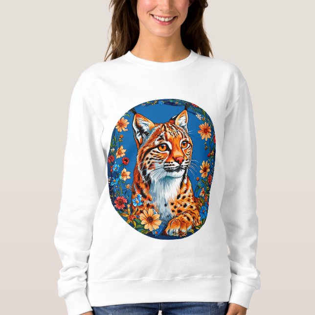 Moletom Lince com pelo laranja vibrante (Frente)