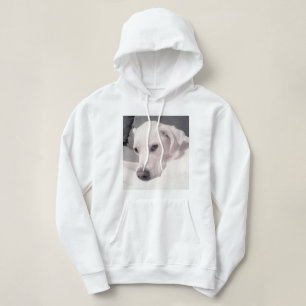 Moletom Linda Cinza de cães branco Labrador Mix Hoodie