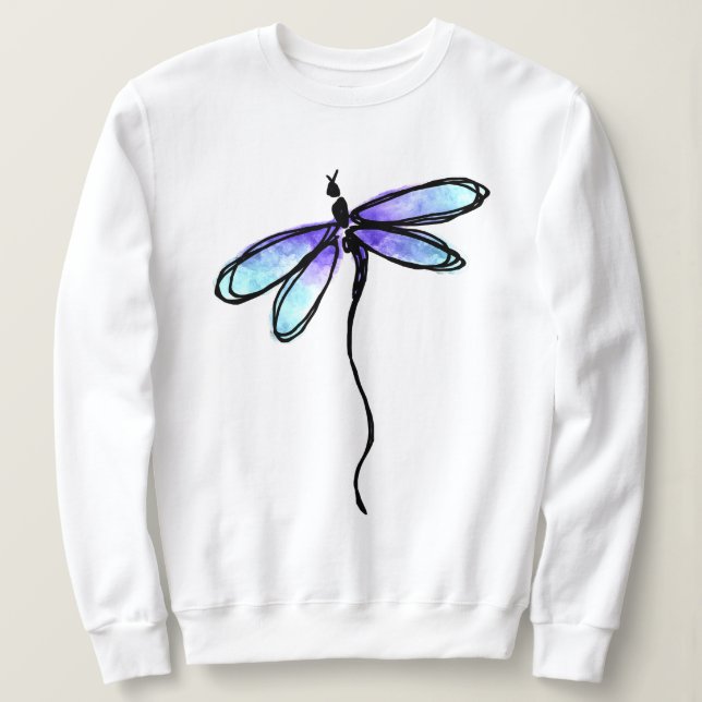 Moletom Linda Dragonfly Abstrato Art para Vestir (Frente do Design)