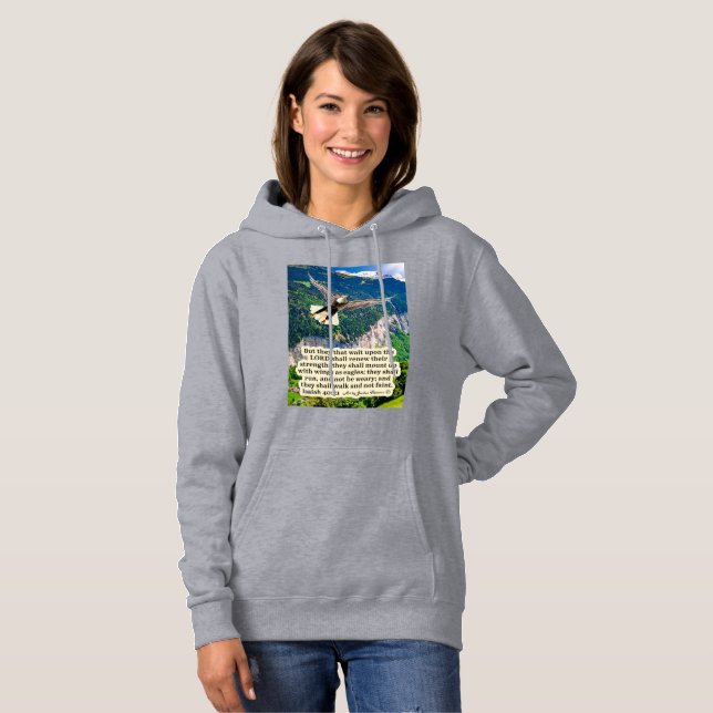 Moletom Linda Escritura de Águia Isaiah 40:31 (Frente Completa)