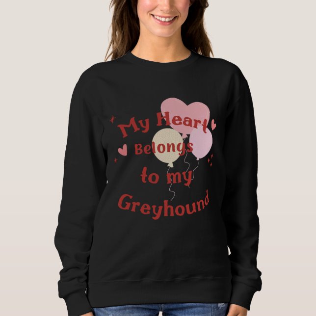 Moletom Lindo e engraçado design de cachorro Greyhound Lov (Frente)