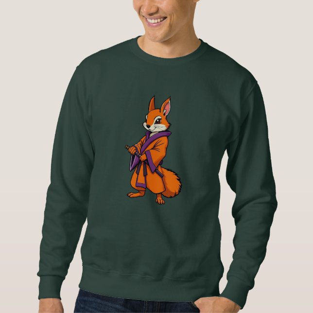 Moletom Lindo Esquilo Samurai Japonês (Frente)