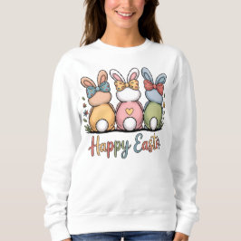 Moletom Lindos Coelhos de Páscoa Pastel | Feliz Floral Ale