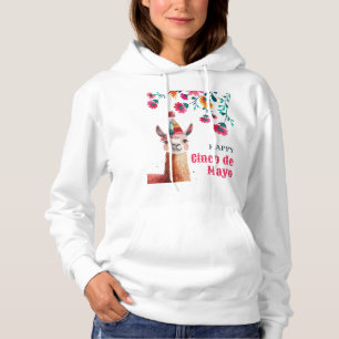 Moletom Lindos Lama com Flores da Fuchsia Felizes Cinco de