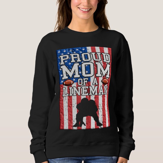 Moletom Lineman Mom Linemom American Football Linemen Prou (Frente)