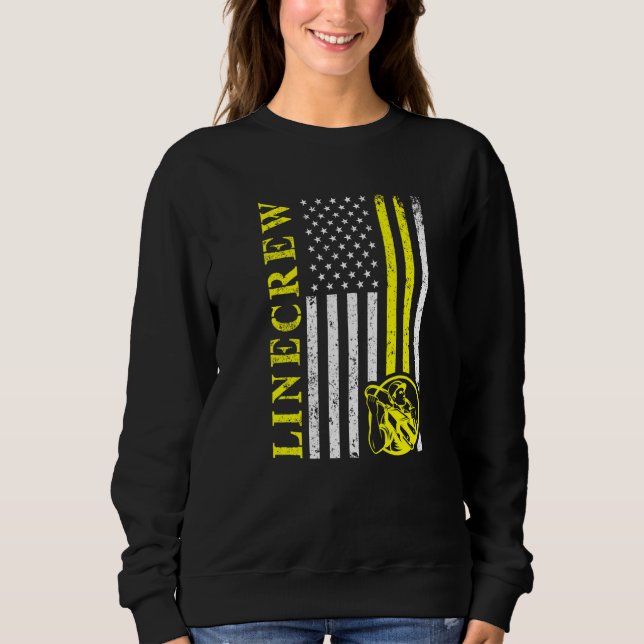Moletom Lineman Usa Flag American Electronics Engenheiro C (Frente)