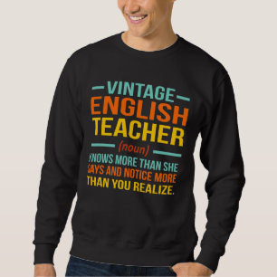 Moletom Língua de Definição de Professores Inglês Vint