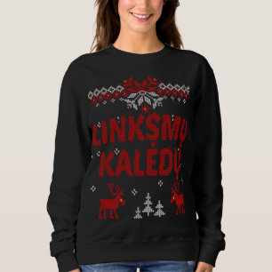 Moletom Linksmu Kaledu Lituano - Presente de Natal Feliz