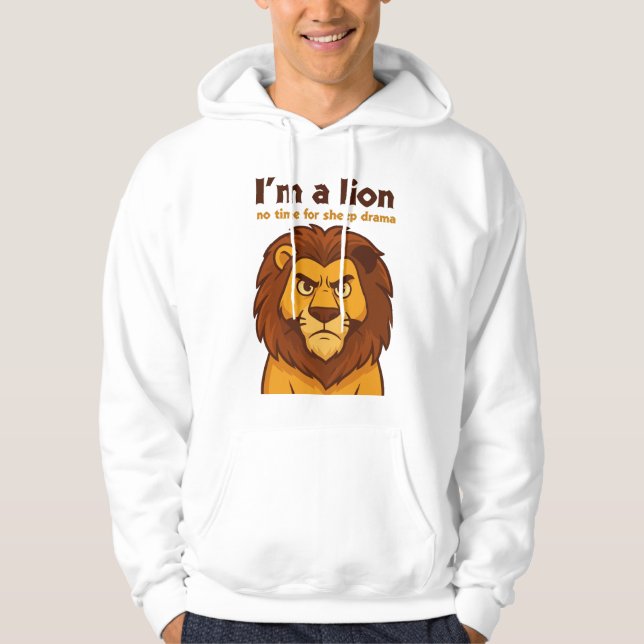 Moletom  lion no time for sheep drama White Motivational (Frente)
