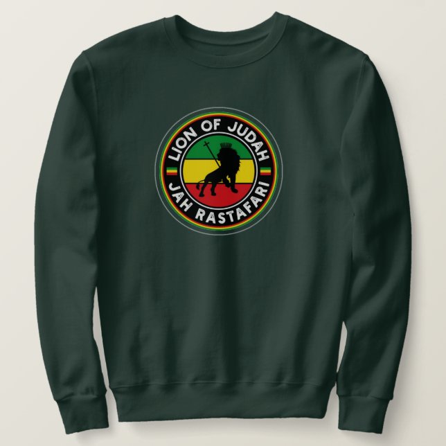 Moletom Lion of Judah Jah Rastafari Rasta Roots Sweater (Frente do Design)