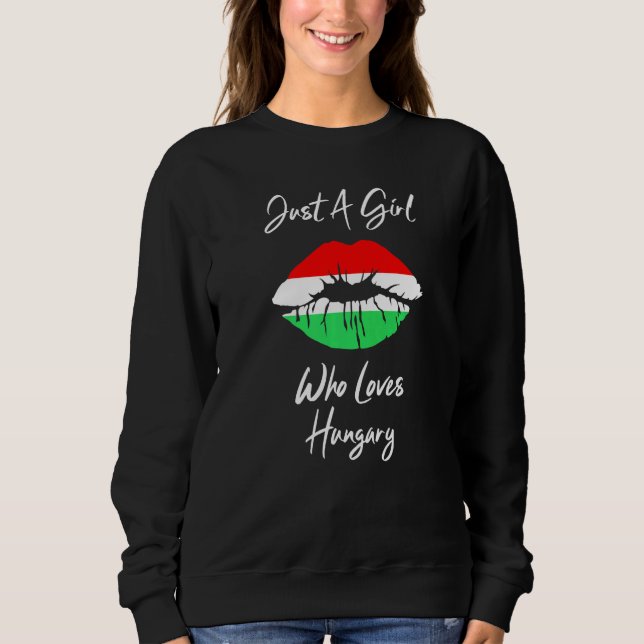 Moletom Lips Love Women Girls Hungarian Flag Hungary (Frente)