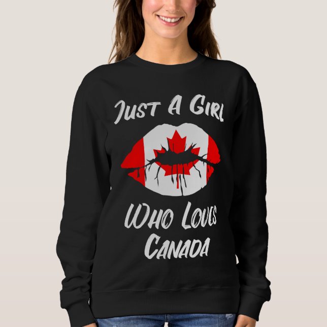 Moletom Lips Mouth Love Canadian Flag Canada (Frente)