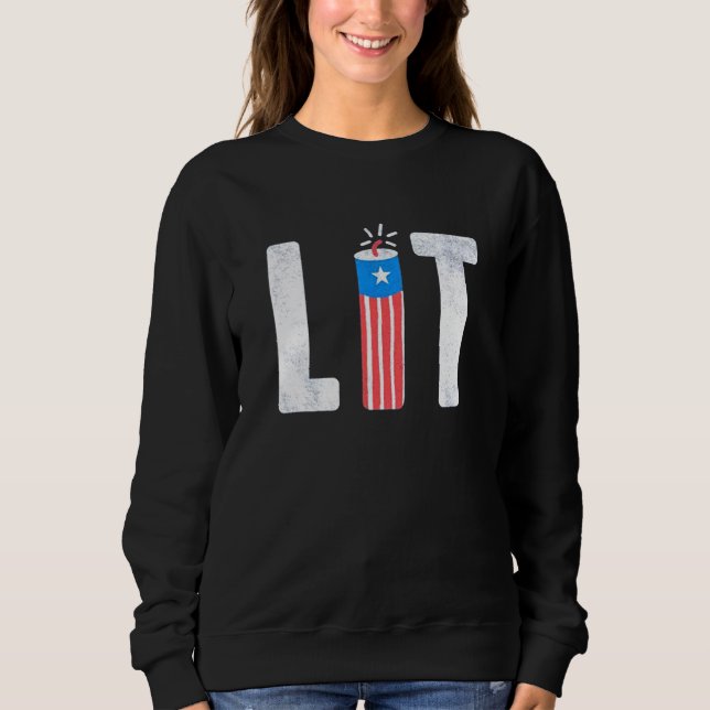 Moletom Lit Fireworks 4 De Julho (Frente)