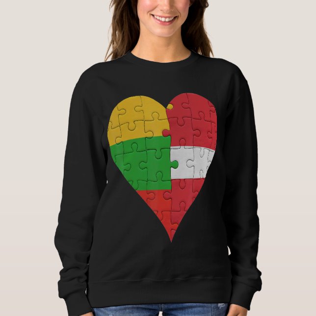 Moletom Lituano Flag Heart (Frente)