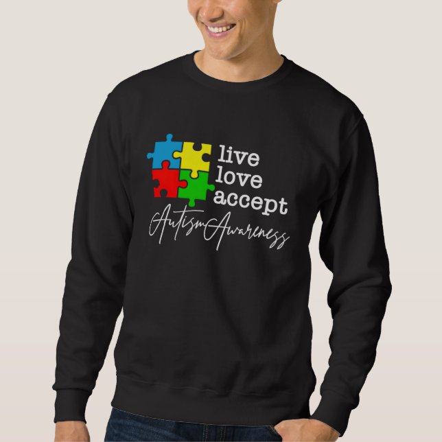 Moletom Live Love Accept Autism Awareness (Frente)