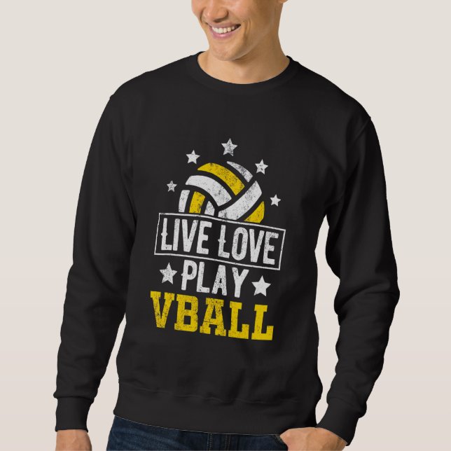 Moletom Live Love Tocar Voleibol De Vball Para Mulheres Te (Frente)