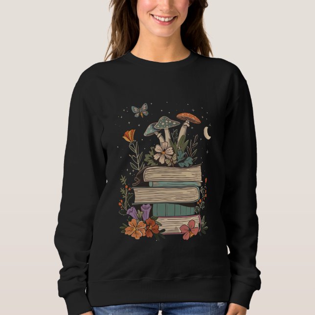 Moletom livro tarot com mística escura, florista e lua (Frente)