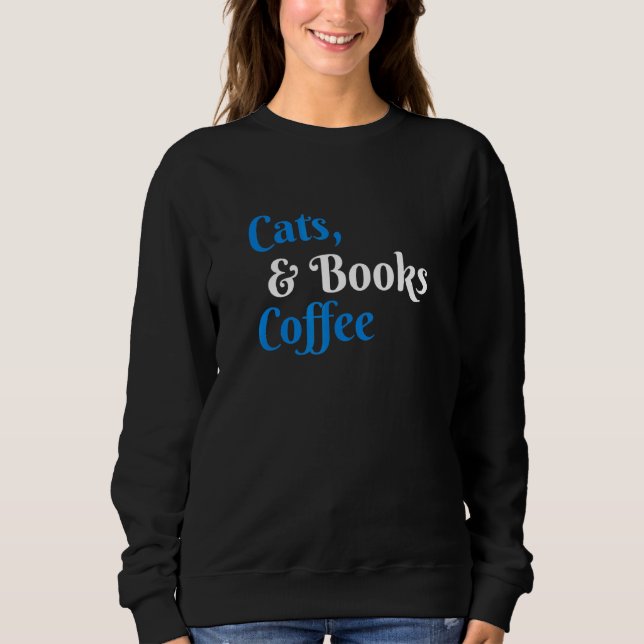 Moletom Livros De Gatos E Café (Frente)