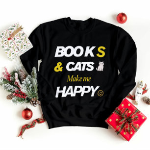 Moletom Livros e Gatos me fazem feliz