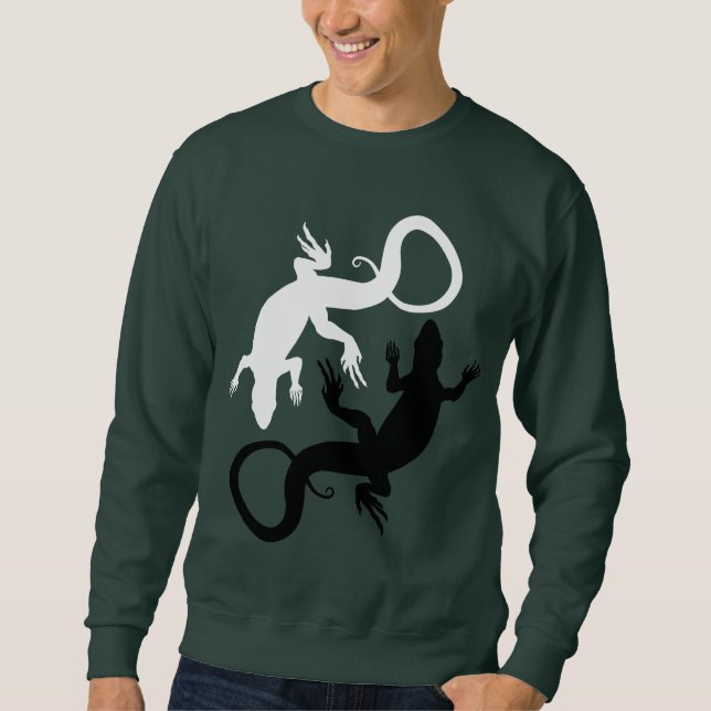 Moletom Lizard Art Sweatshirt Réptil Shirts Lizard Gifts (Frente)