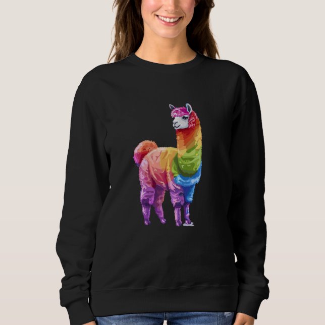 Moletom Llama Alpaca Rainbow Pride (Frente)