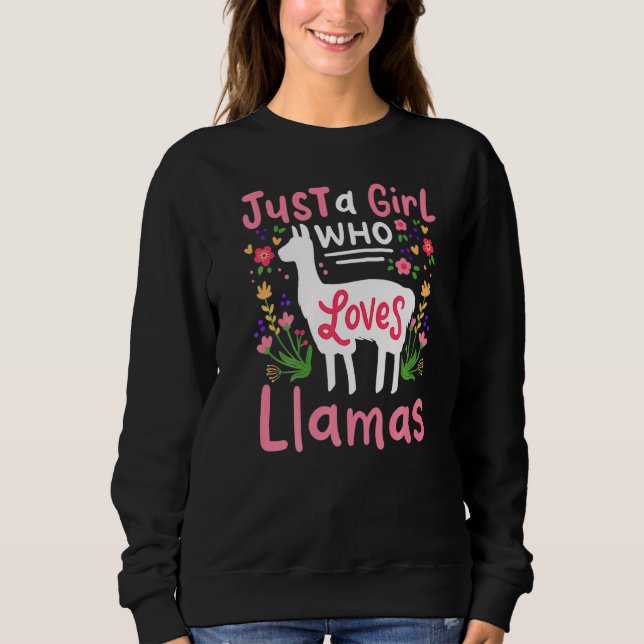 Moletom Llama Apenas Uma Menina Que Ama Llamas Llama (Frente)