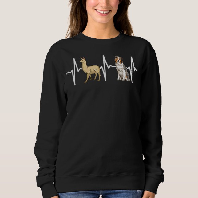 Moletom Llama australiano Shepherd Heartbeat Dog (Frente)