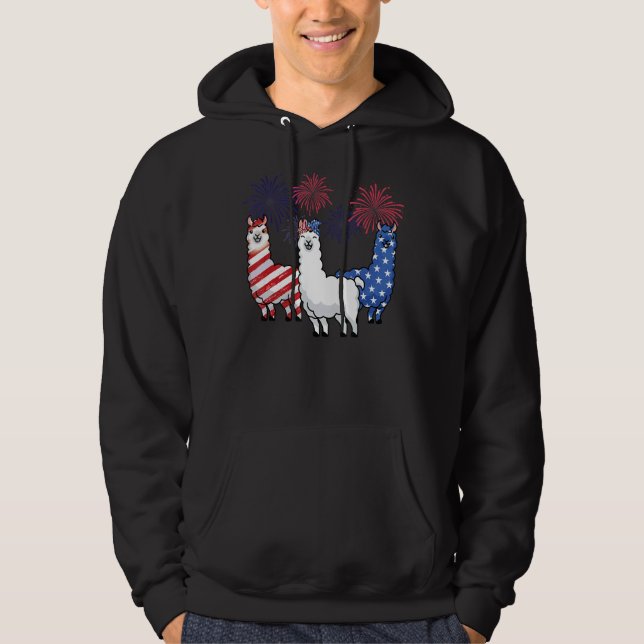 Moletom Llama Eua Bandeira Americana 4 De Julho Patri (Frente)