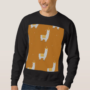Moletom Llama, fundo laranja: padrão de aniversário.