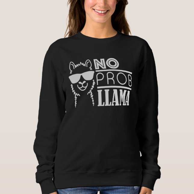 Moletom Llama Sem Problemas Fazenda Animal Divertido Óculo (Frente)
