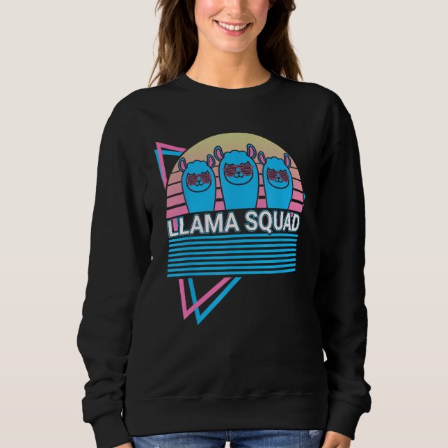 Moletom Llama Squad Alpaca Retro (Frente)