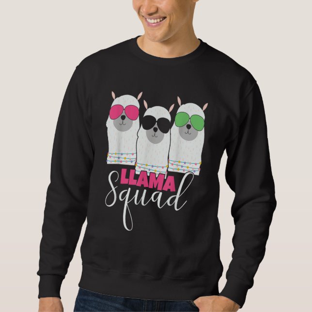 Moletom Llama Squad sunglasses Cute Alpaca Squad Llama Mam (Frente)