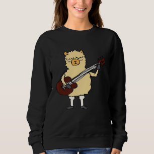 Moletom Llama Tocando Violão Cute Alpaca Music Guitarista