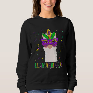 Moletom Llamardi Gras Nola Mardi Gras Mask Llama Alpaca