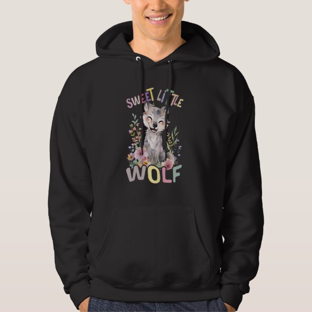 Moletom lobo-doce com lobos-giros-flores (Frente)
