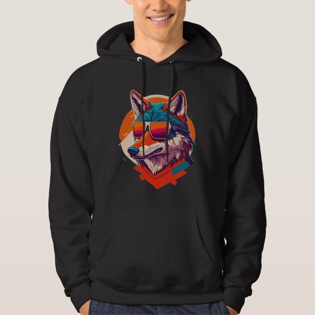 MOLETOM LOBO FOFO USANDO ÓCULOS DE SOL. (Frente)