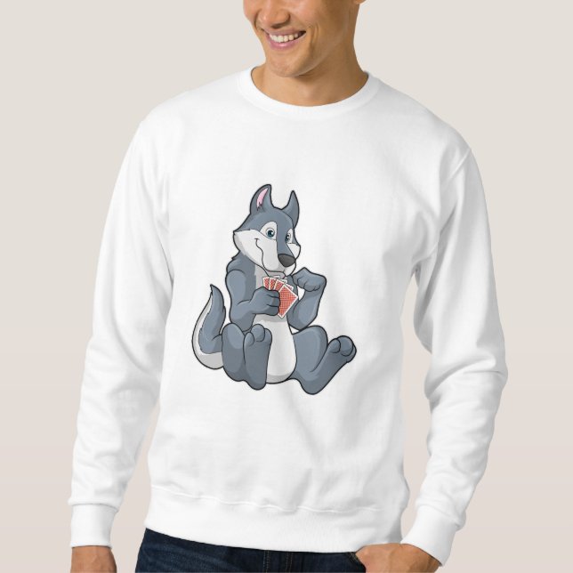 Moletom Lobo no Poker com cartões Poker (Frente)