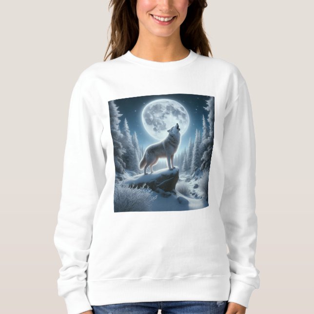 Moletom Lobo Uivando no Inverno (Frente)