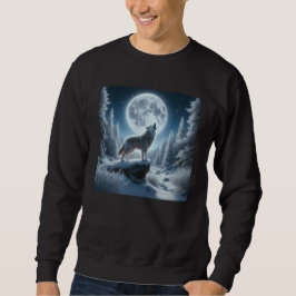 Moletom Lobo Uivando No Inverno