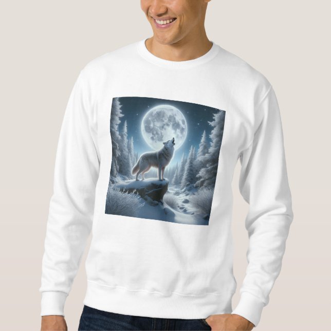 Moletom Lobo Uivando no Inverno (Frente)