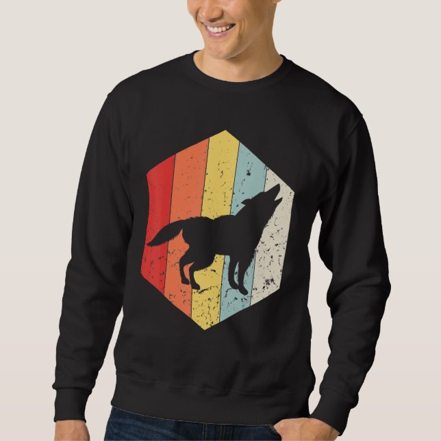 Moletom Lobos Retro Wolf Vintage Wolves Wolf Silhouette (Frente)