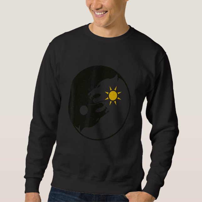 Moletom Lobos Ying Yang Lua Sol Esotérico Espiritual (Frente)