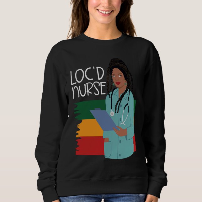 Moletom Locd Nurse  African American Nurse Healthcare Work (Frente)