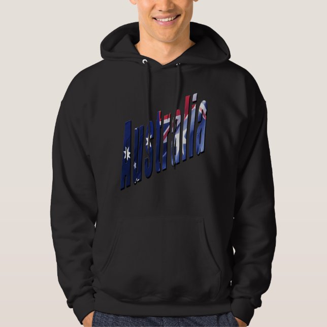 Moletom Logotipo Aussie Dimensional, Mens Black Hoodie (Frente)
