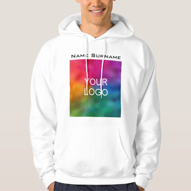 Moletom Logotipo branco de Hoodie, de dupla face (Frente)
